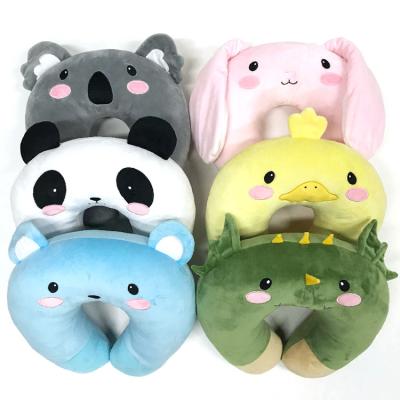 China Wholesale Colorful Animal Memory Soft Pillowe Neck Support Baby U Shape Travel Car Seat U-Shaped Pillow For Kids for sale