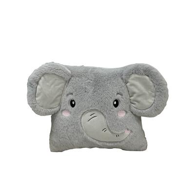 China Anti-Static Vivid Well Received Gray Rabbit Fur Elephant Pillow For Kids And Adults for sale