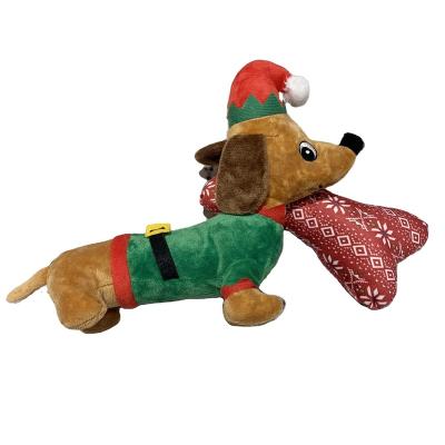 China Toys for Pet Christmas Theme Plush Dog Chew Interactive Pet Toy for sale