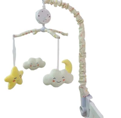 China Folded Musical Crib Crib Infant Velboa Plush Moon Cloud Mobile for sale