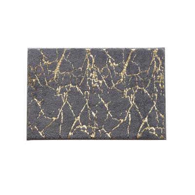 China INS Style Washable Wool Microfiber Thin Bath Mat With Gold Foil And Marble Backing Soft Anti-slip And Water Absorbent for sale