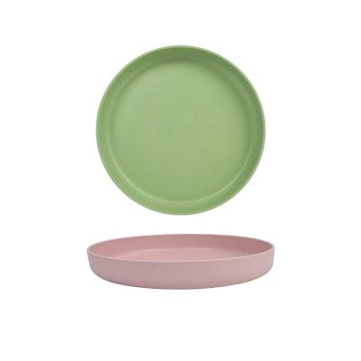 China Straw Fruit Plate For Tableware Fashion Hotel Use Eco-Friendly Top Round Dinner Wheat Portable Heat Insulation Kitchen Utensils for sale