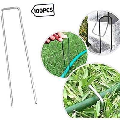 China Flared Cup Shaped All Sizes Concrete Turf Nail Lawn Nail Garden Ground Metal U Shape Concrete Nail for sale