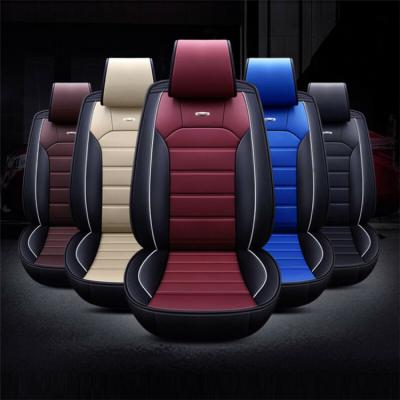 China Luxury Hot Sale China Universal 5D PU Leather Front And Rear Car Seat Protector Cover Set for sale