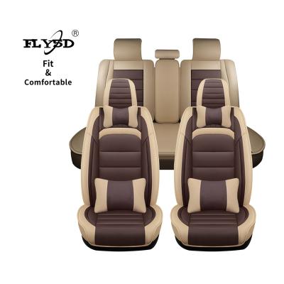 China FLY5D sports manufacturer Customized Luxury Universal car seat covers with PU leather material for sale