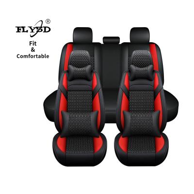 China FLY5D sports car seat covers factory direct sale fashion design ice silk PU car seat covers universal with customized for sale