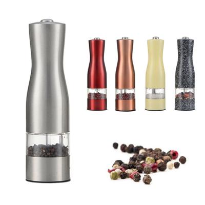 China Premium Stainless Steel Viable Hot Selling Electric Salt and Pepper Mill with Automatic Electric Pepper Grinder LED Light Function for sale