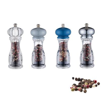 China Viable Factory Custom Manual Acrylic Salt and Pepper Grinder Set Adjustable Ceramic Pepper Spice Grinder for sale