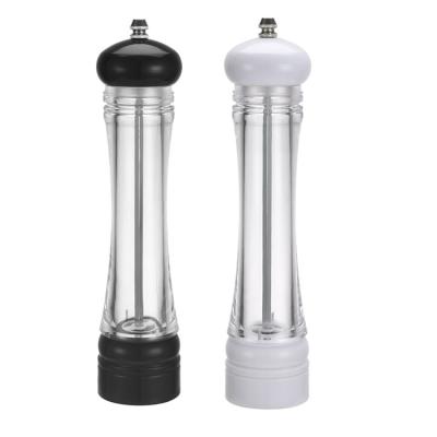 China Viable Manual Acrylic Adjustable Salt Gold Salt and Pepper Grinder and Pepper Mill for sale