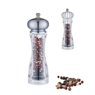 China Viable Hot Selling Amazon Salt and Pepper Mill Manual Acrylic Pepper Grinder Set for Kitchen for sale