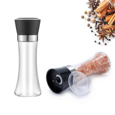 China Viable Factory Wholesale Glass Bottle Salt and Pepper Grinder Manual Disposable Pepper Grinder for sale