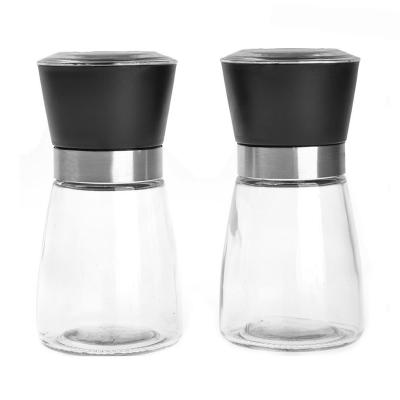 China Viable Hot Selling Amazon Glass Salt and Pepper Grinder Disposable Pepper Spice Mill for Kitchen for sale