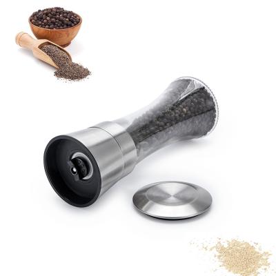 China Viable Hot Selling Glass Bottle Salt And Pepper Grinder Disposable Pepper Mill Spice Grinder for sale