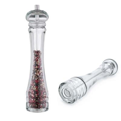 China Amazon Glass Bottle Salt and Pepper Grinder Long Viable Hot Selling Set Adjustable Ceramic Pepper Mill for sale