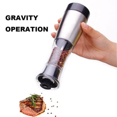 China Sustainable Gravity Salt and Pepper Grinder Set Battery Operated Electric Automatic Pepper Mill for Kitchen for sale