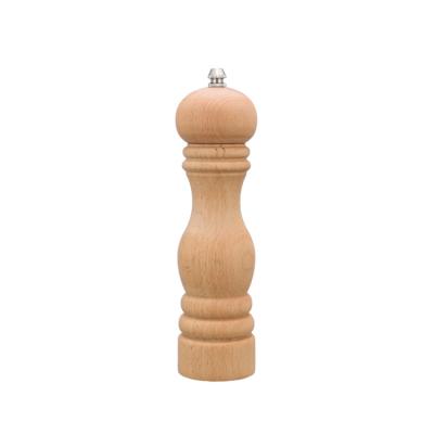 China New Viable Vintage Beech Wood Salt and Pepper Mill Wooden Pepper Grinder Set for Kitchen for sale