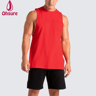 China QUICK DRY Custom Logo Casual Mens Tank Top sleeve less fitness tops mens sports wear tank top for sale