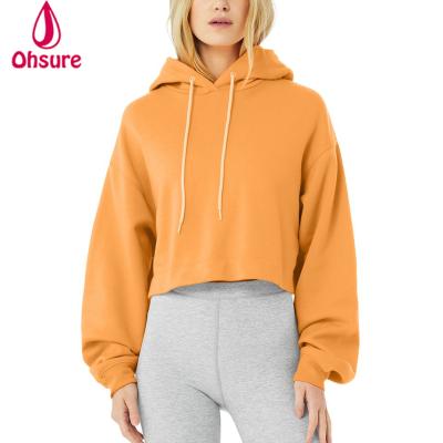 China OEM Wholesale Women Hoodie Long Sleeve Comfortable Anti-Shrink Crop Top Women Running Cropped Hoodie for sale