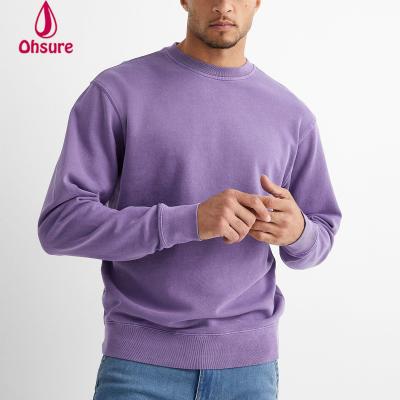 China 2022 Men's Sweatshirt Anti-Shrink Fleece Inside Crewneck 100% Cotton Heavy Pullover Jumper Men Sweatshirt for sale