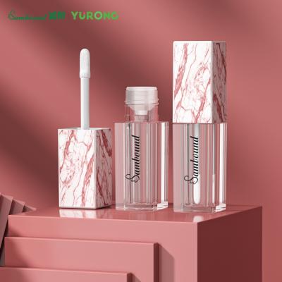 China New 5.6ml Christmas Marble Lip Gloss Cosmetic Luxury Fancy Tube Square With Magic Wands Custom Made Luxury Fancy Tubes for sale