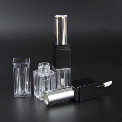 China 8.4ml Recyclable Custom Empty Plastic 2 In 1 Clear Lip Packaging Double Ended Lip Gloss And Lipstick Tubes for sale