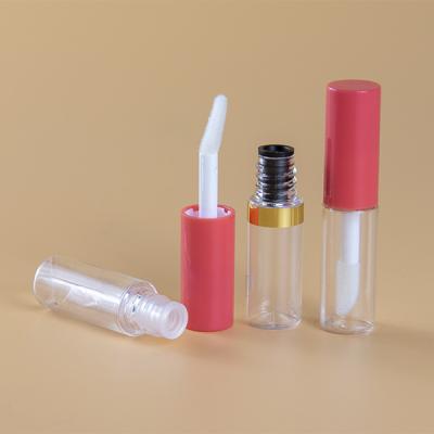 China 2ml Round Lip Gloss Wand Tubes Lip Oil Containers Lip Gloss Containers Clear Cylinder Empty Cosmetic Mini Tubes for sale