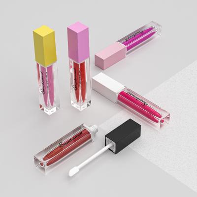 China Gold cosmetic custom packaging private logo liquid blush empty lipstick tube container petg lip gloss liquid tubes for sale