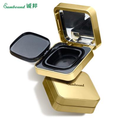 China Recyclable Custom Black 21ml Air Cushion Base Cosmetic Container Square Empty Compact Powder Case for sale