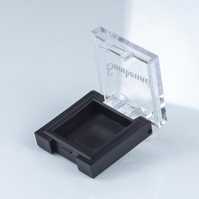 China OEM Clear Lid 38mm Cosmetic Recyclable Mini Compact Powder Case Small Square Powder Compacter Containers for sale