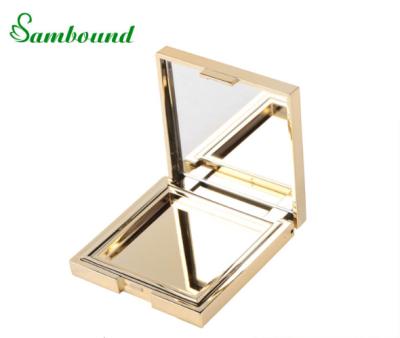 China Recyclable Custom Square Private Label Empty Gold Eyeshadow Palette Makeup Container for sale