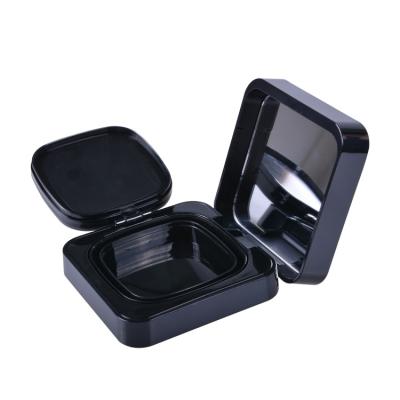 China High Grade 21ml Powder Crate Black Square Compact Empty Powder Case Recyclable Custom Made Double Sided for sale