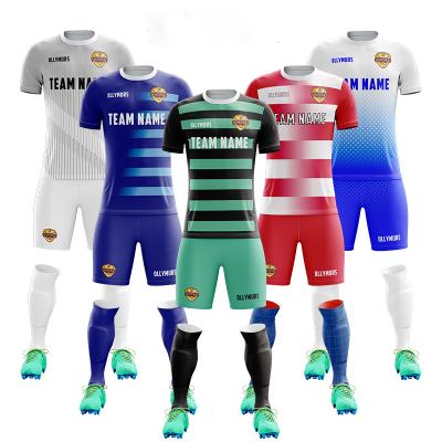 China Shirts & Tops Cheap Polyester Breathable Mens Training Soccer Shirt Customize Design Digital Pattern Soccer Jersey Set for sale