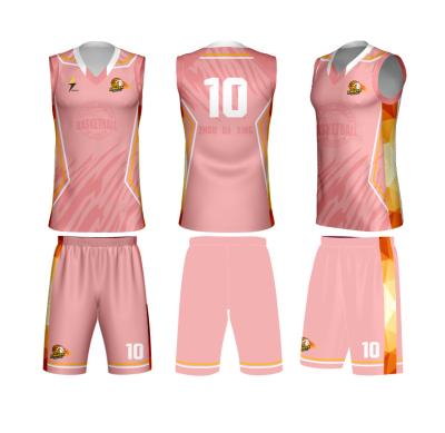 China Originals USA Originals Breathable Custom Women's Basketball Jersey Girls Logo Design Cheap Reversible Pink Color Sublimation Set Uniform for sale