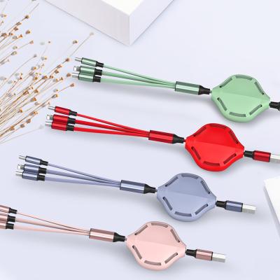 China Etc.electronic Mobile Phone Product 3 In 1 Multi Usb Charging Cord Retractable Multi Usb Charger Cable Retractable Cable for sale