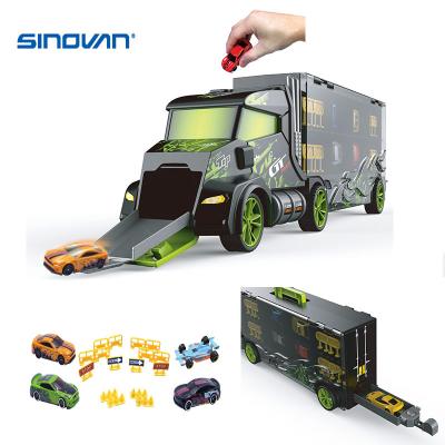 China 1.with sound 2. with 3PCS diecast popular diecast cars factory customized ICTI truck model trailer truck toys for kids for sale