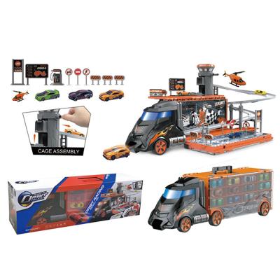 China 1.with sound 2. with 3PCS diecast cars SINOVAN ICTI factory sale DIY directly assemble S8610 toy trailer truck for wholesale for sale