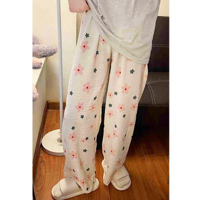 China Breathable Custom pajama pants women, ladies loose pajama pants, sweet little flower print women's pajama pants for sale