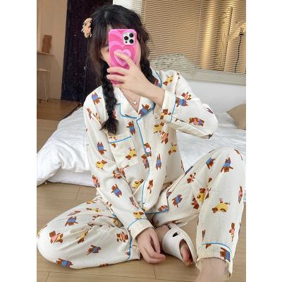 China Breathable High quality pajamas, comfortable 2-piece pajamas for women set with long sleeves and pants, wholesale matching family pajamas for sale