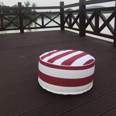 China Waterproof Outdoor Inflatable Cushion Stool Red Stripe With PVC Coating for sale