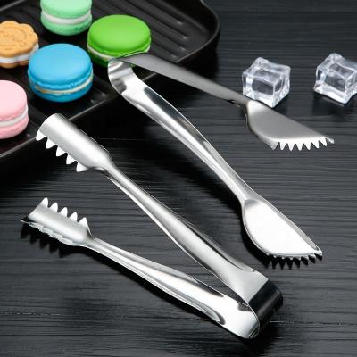 China Mini Viable Size Sugar Ice BBQ Tongs Stainless Steel Food Tongs Grill Steak Bread Tongs for sale