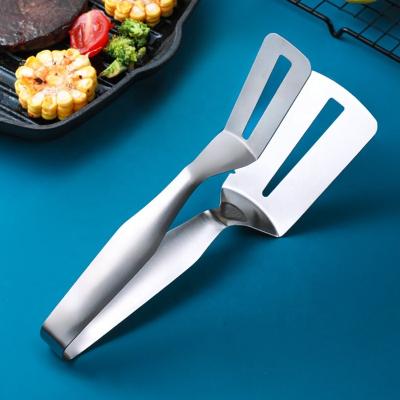 China Viable Steak Frying Tools Easy Clean BBQ Meat Tongs 304 Stainless Steel Food Tongs High Quality Grill Steak Bread Tongs for sale