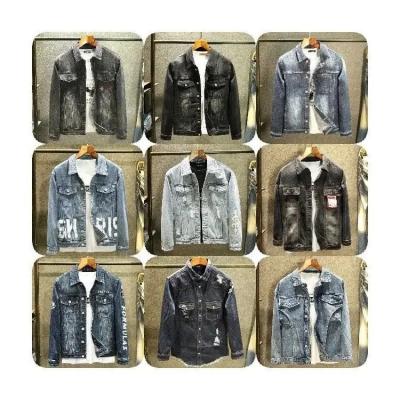 China Reversible Mens Denim Jacket Ripped Slim Jean Jacket Coat For Men for sale