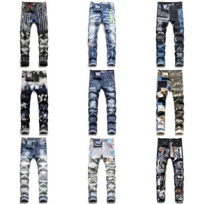 China Fashionable men's breathable jeans wholesale mens jeans pants elastic good quality fashionable zipper jeans for men for sale