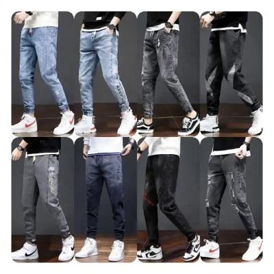 China New style men's zipper jeans wholesale new fashion men's elastic pants jeans skinny men's breathable jeans for sale