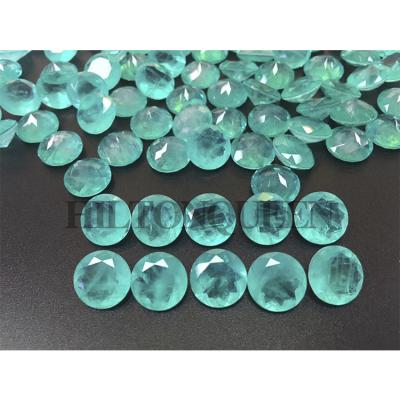 China Fire Wuzhou Synthetic Gemstone Paraiba Morganite Round Play Or Square Shape Crystal Fusion Stone for sale