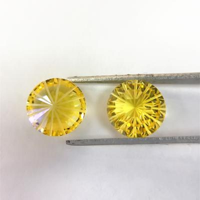 China Color Play Or Colorful Fire 10mm Synthetic Loose Gemstone Round Shape Fireworks Cut Stone for sale