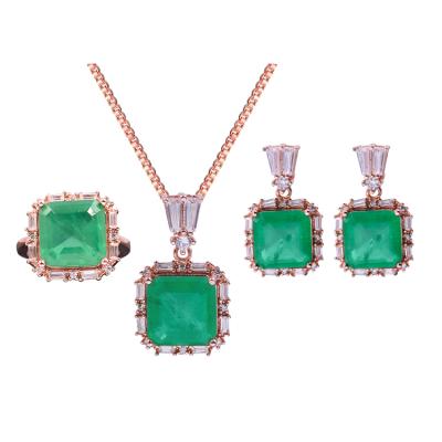 China 2019 CLASSIC Collanes Crystal Jewelry Luxury Colorful Zircon Necklaces With Rough Turquoise For Wedding for sale