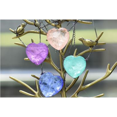 China Wholesale CLASSIC Wuzhou Heart Shape Color Gemstone Necklace Jewelry For Girl for sale