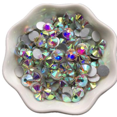 China High Quality Flatback Round Rhinestones ab Cristal ss10 Flat Back For Decoration 3D Nail Art for sale