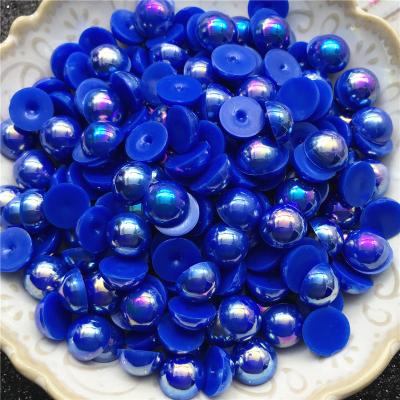 China Wholesale Imitation Pearl 8mm Flat Back ABS Plastic Acrylic Pearl Half Round Movable Beauty Pearl Nail for sale